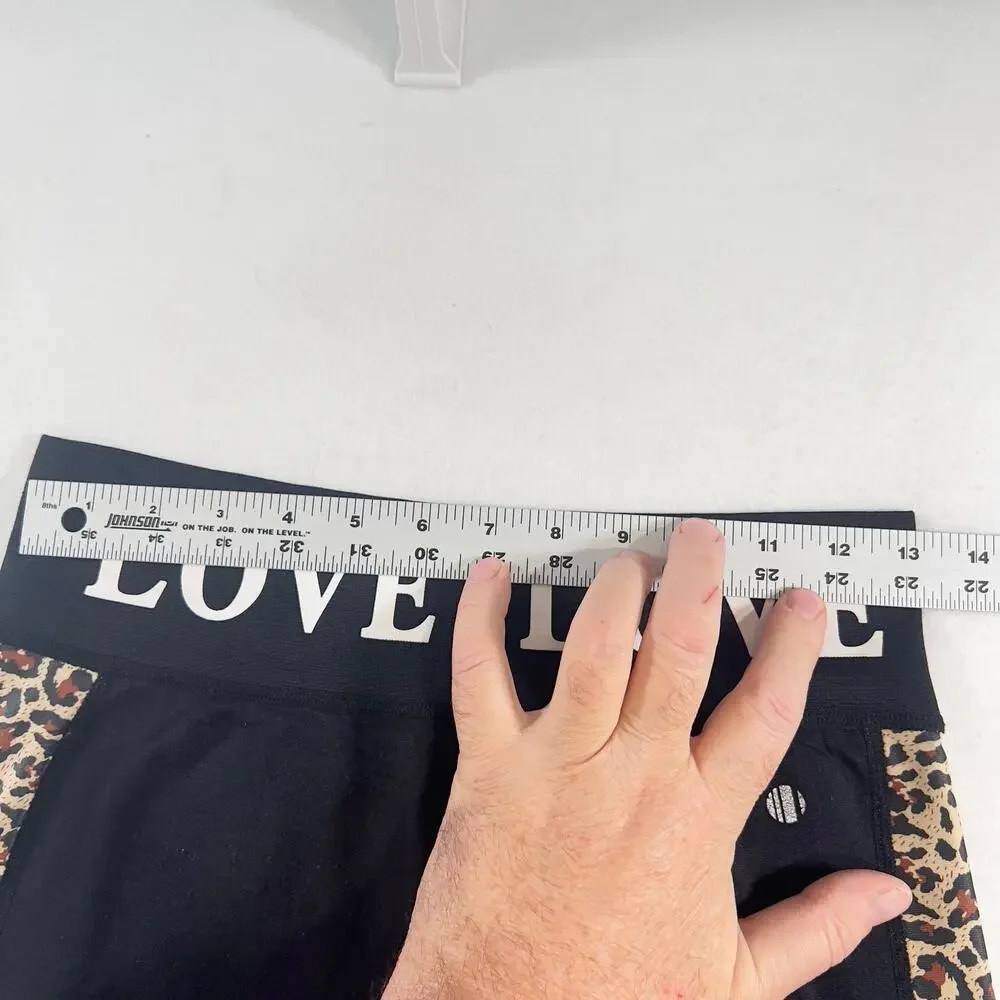 LA Winner Leggings Woman's One Size Workout Pants Animal Print Leopard LOVE Band